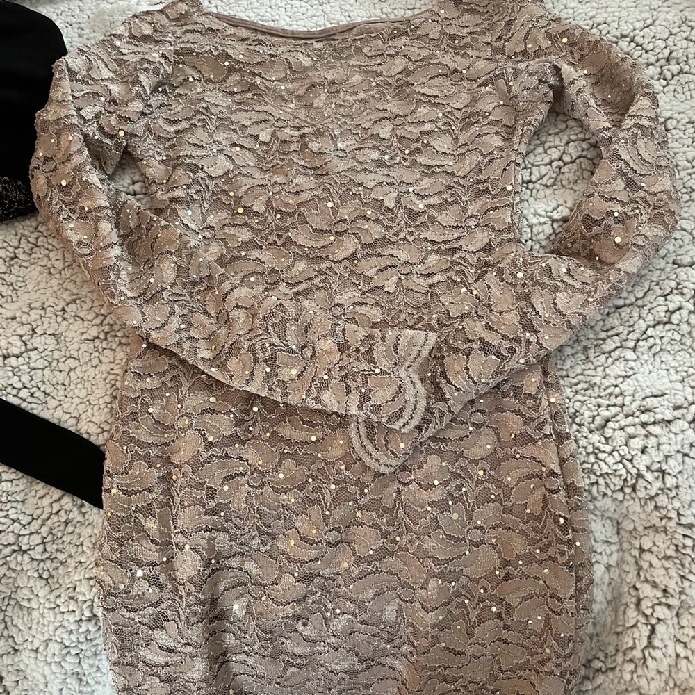 Sparkly Gold Lace Dress
